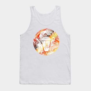 Gold and White Coffee In Japan Tank Top